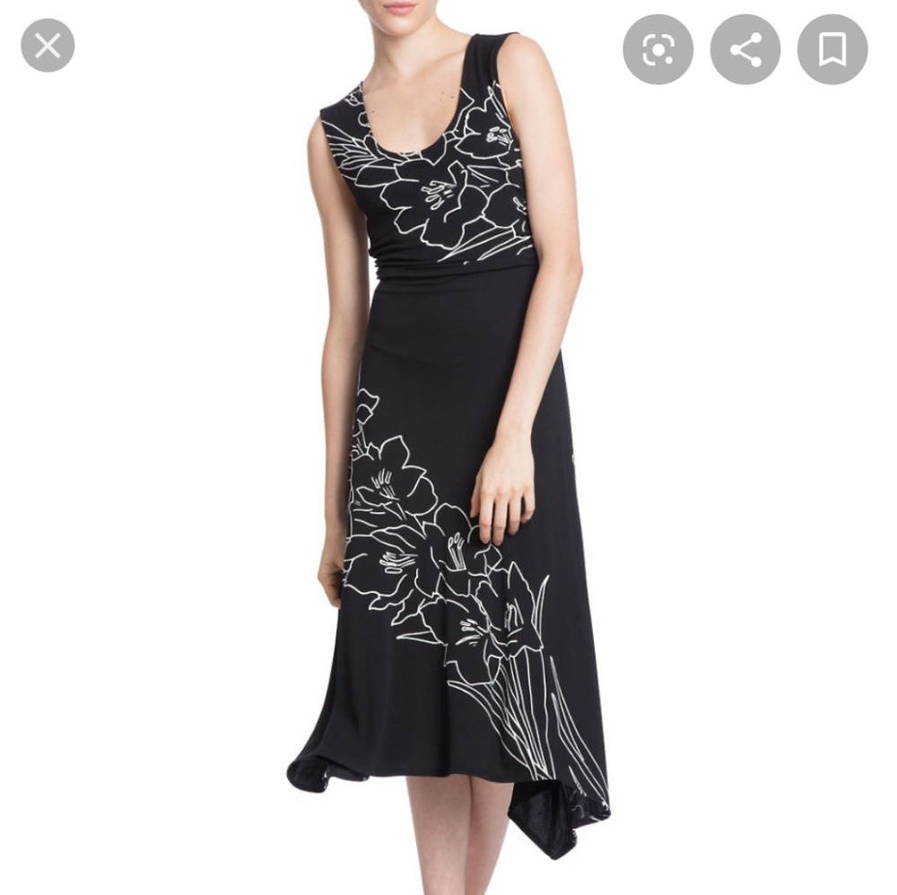 Tracy Reese Black Floral BackWrap Dress SizeL